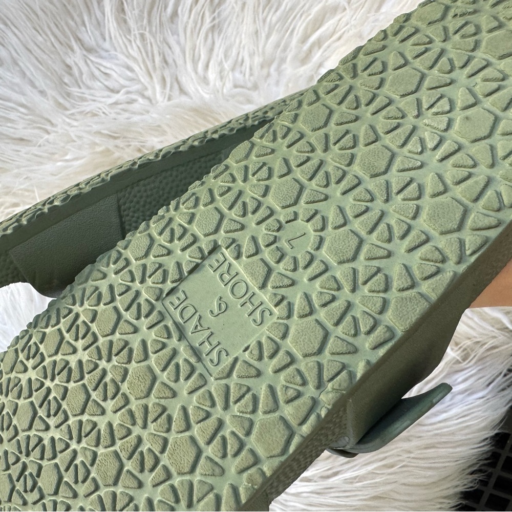 Olive Sage Green Slide Sandals - Picture 7 of 8